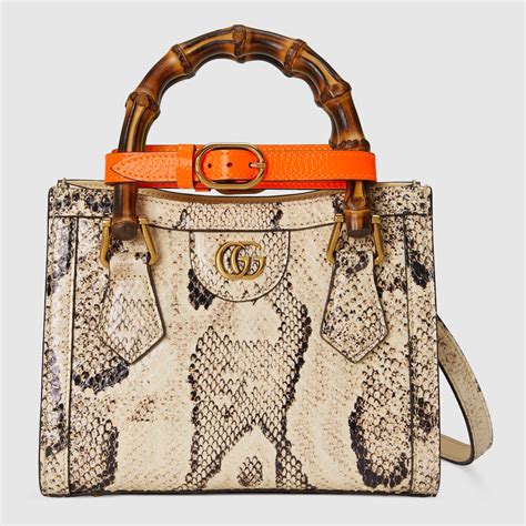 gucci python running tote|Gucci Diana mini python tote bag .